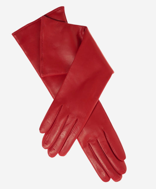 Leonora (red) - Italian cashmere lined 6-button length leather gloves — photo 2 of 9