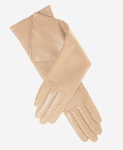 Leonora (rosewater) - Italian cashmere lined 6-button length leather gloves — photo 1 of 8