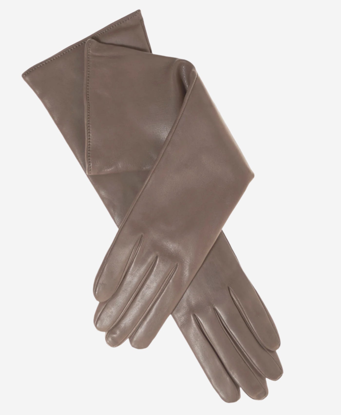 Leonora (taupe) - Italian cashmere lined 6-button length leather gloves — photo 1 of 8