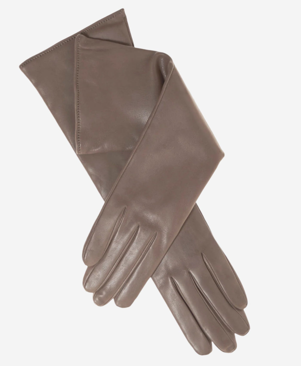 Leonora (taupe) - Italian cashmere lined 6-button length leather gloves — photo 1 of 8