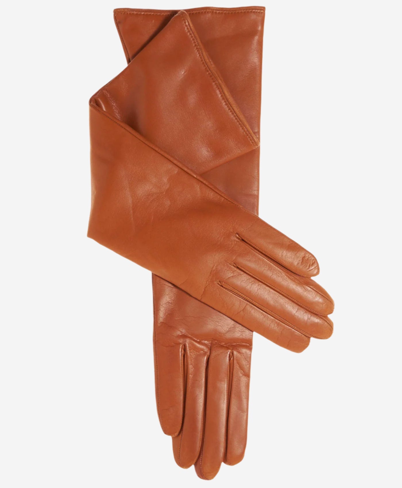 Leonora (cognac) - Italian 8-button length cashmere lined leather gloves — photo 1 of 8