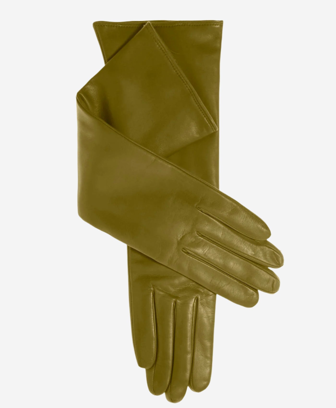 Leonora (moss) - Italian 8-button length cashmere lined leather gloves — photo 1 of 8