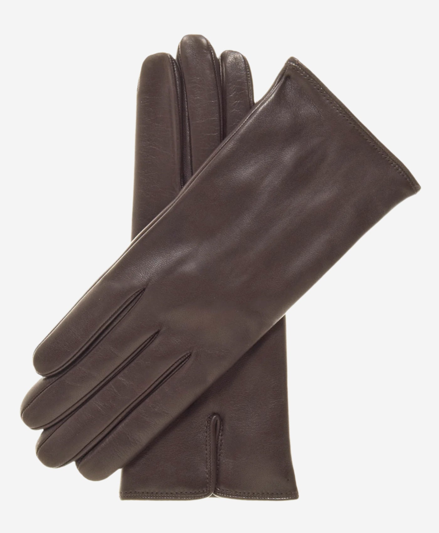 FC04 (dark brown) - Women's Italian cashmere lined leather gloves — photo 1 of 8