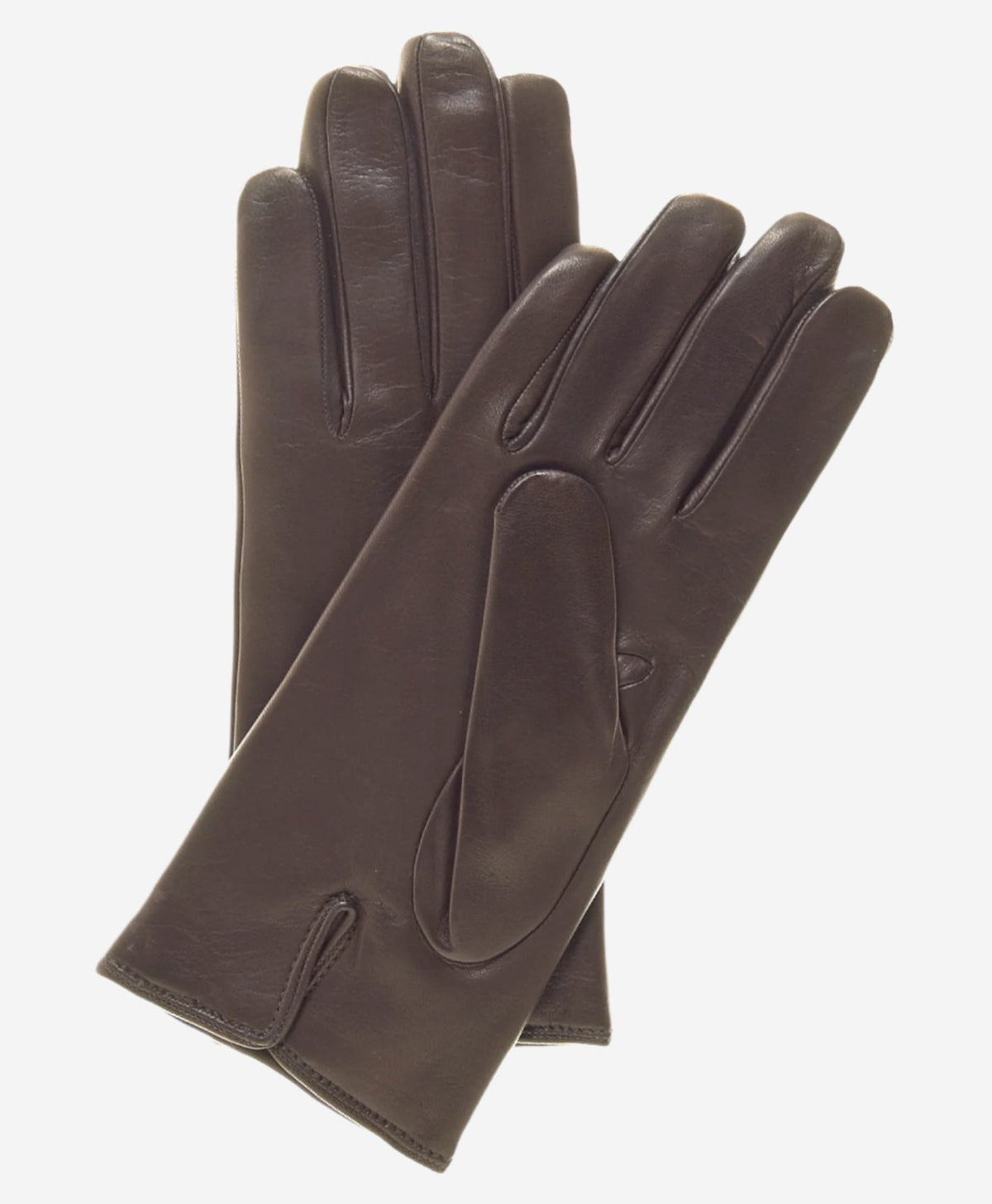 FC05 (brown) - Women's Italian cadet short fingered cashmere lined leather gloves — photo 2 of 8