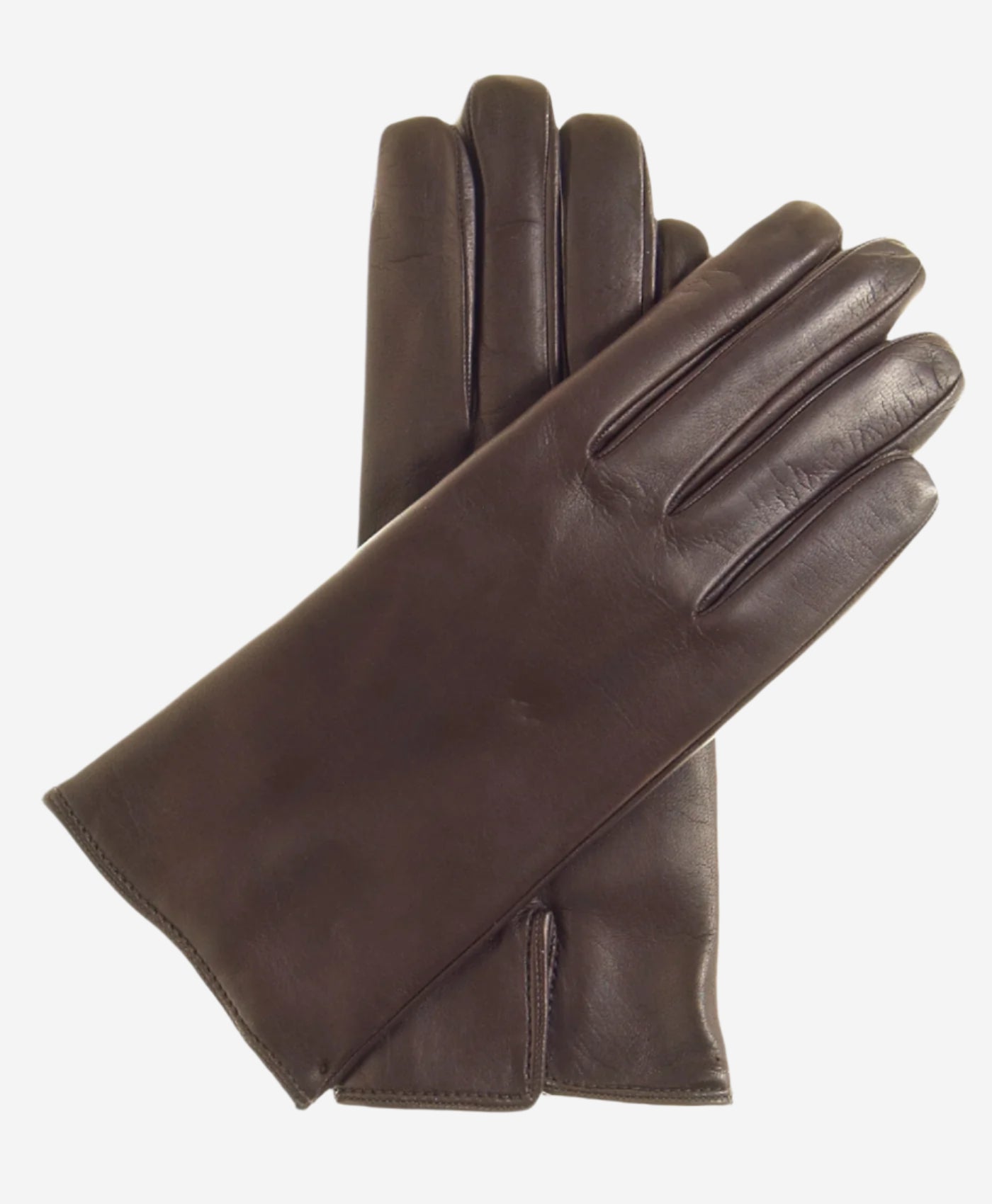 FC05 (brown) - Women's Italian cadet short fingered cashmere lined leather gloves — photo 1 of 8