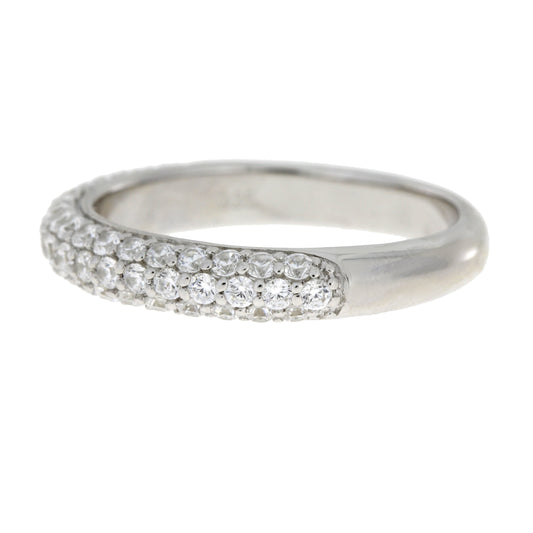Cubic Zirconium Wedding Band Ring Sterling Silver — photo 2 of 5