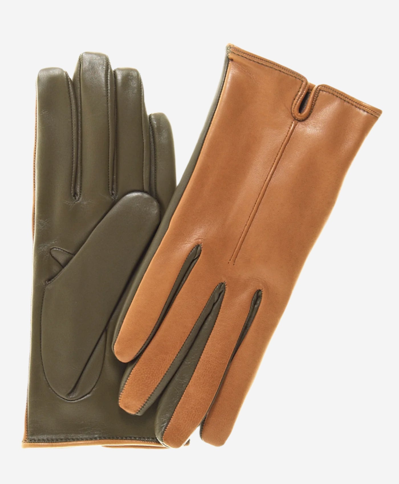 FC34 (camel) - Women's Italian touchscreen cashmere lined leather gloves — photo 1 of 9