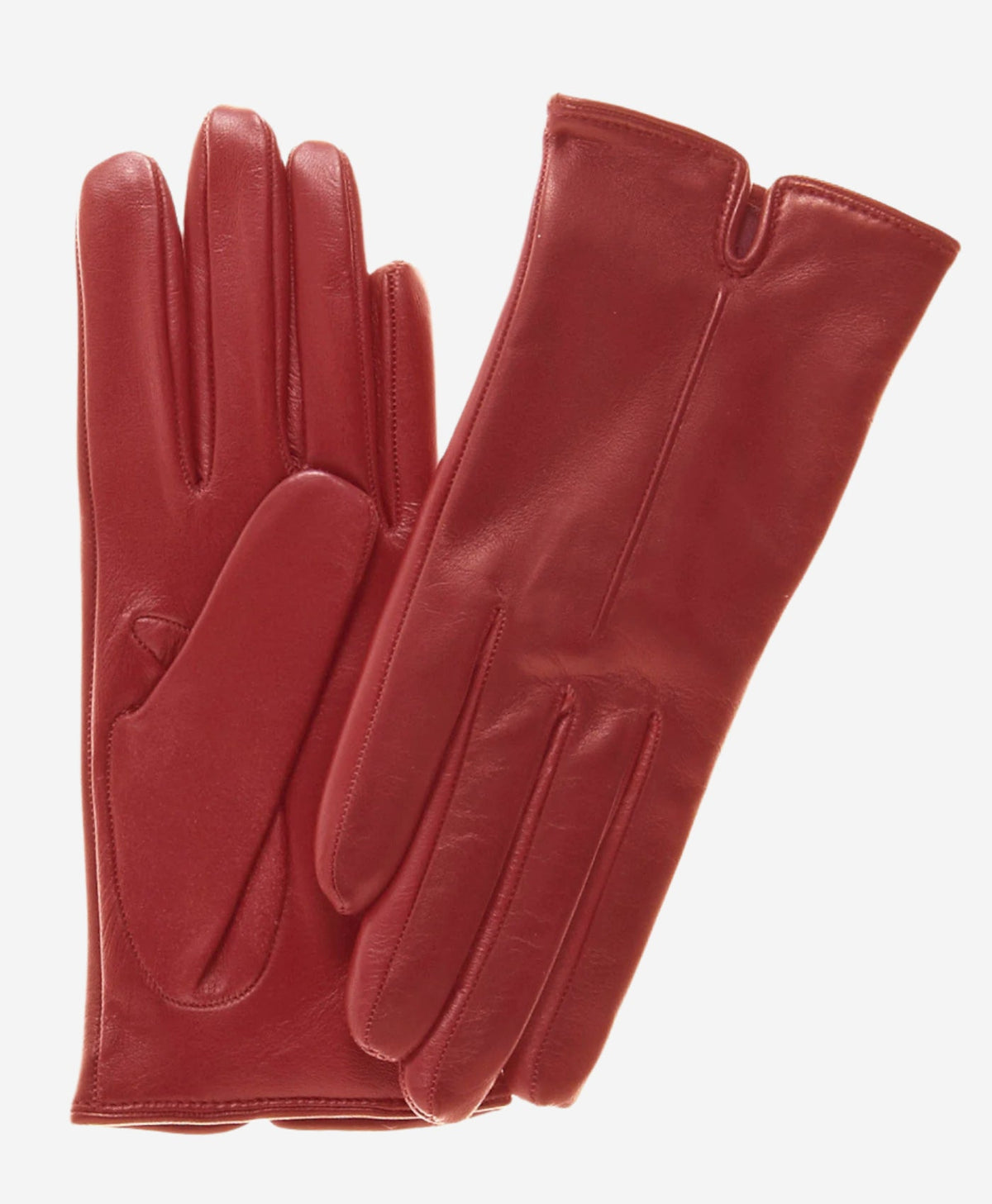 FC34 (cranberry) - Women's Italian touchscreen cashmere lined leather gloves — photo 1 of 9
