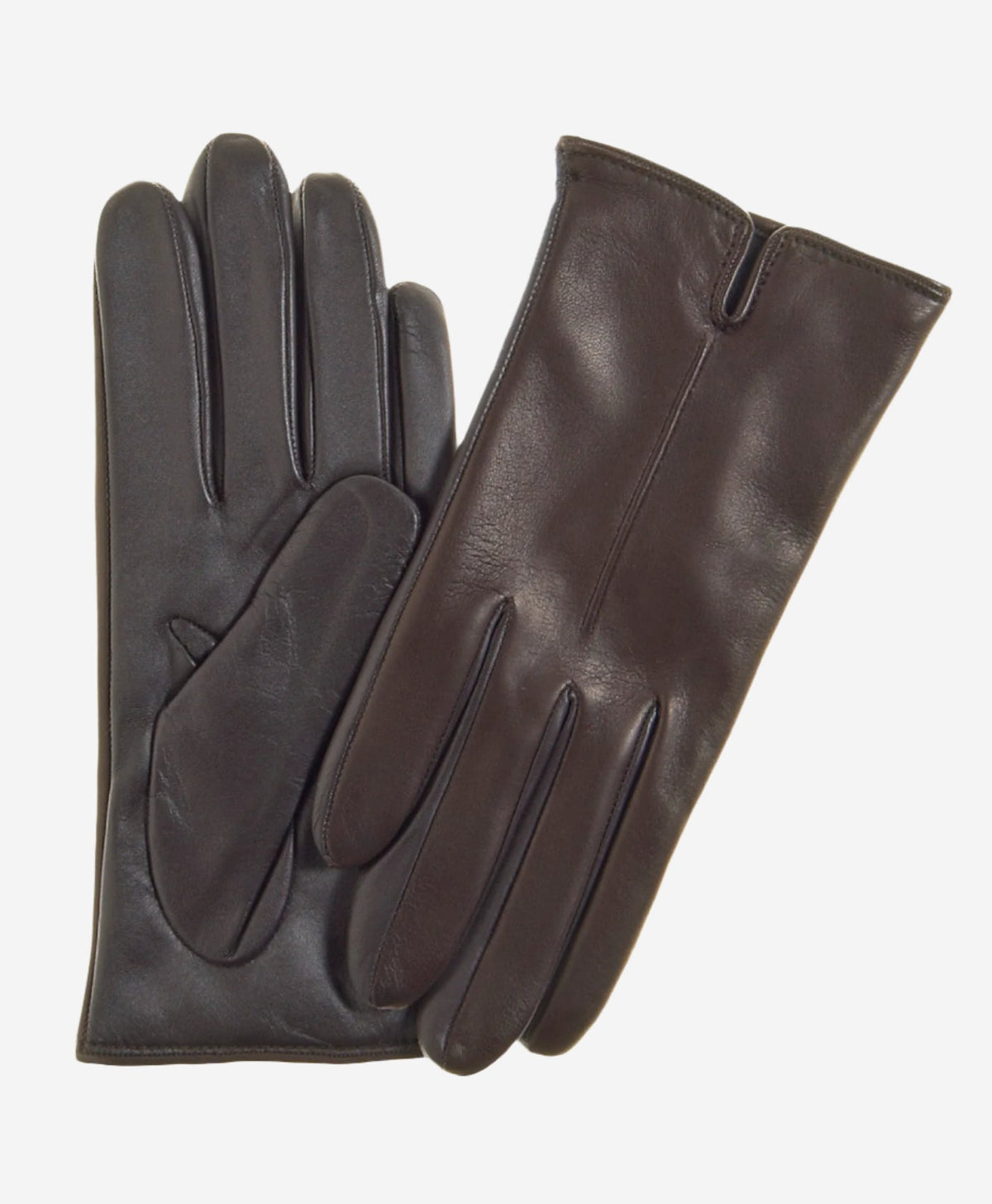 FC34 (dark brown) - Women's Italian touchscreen cashmere lined leather gloves — photo 1 of 9