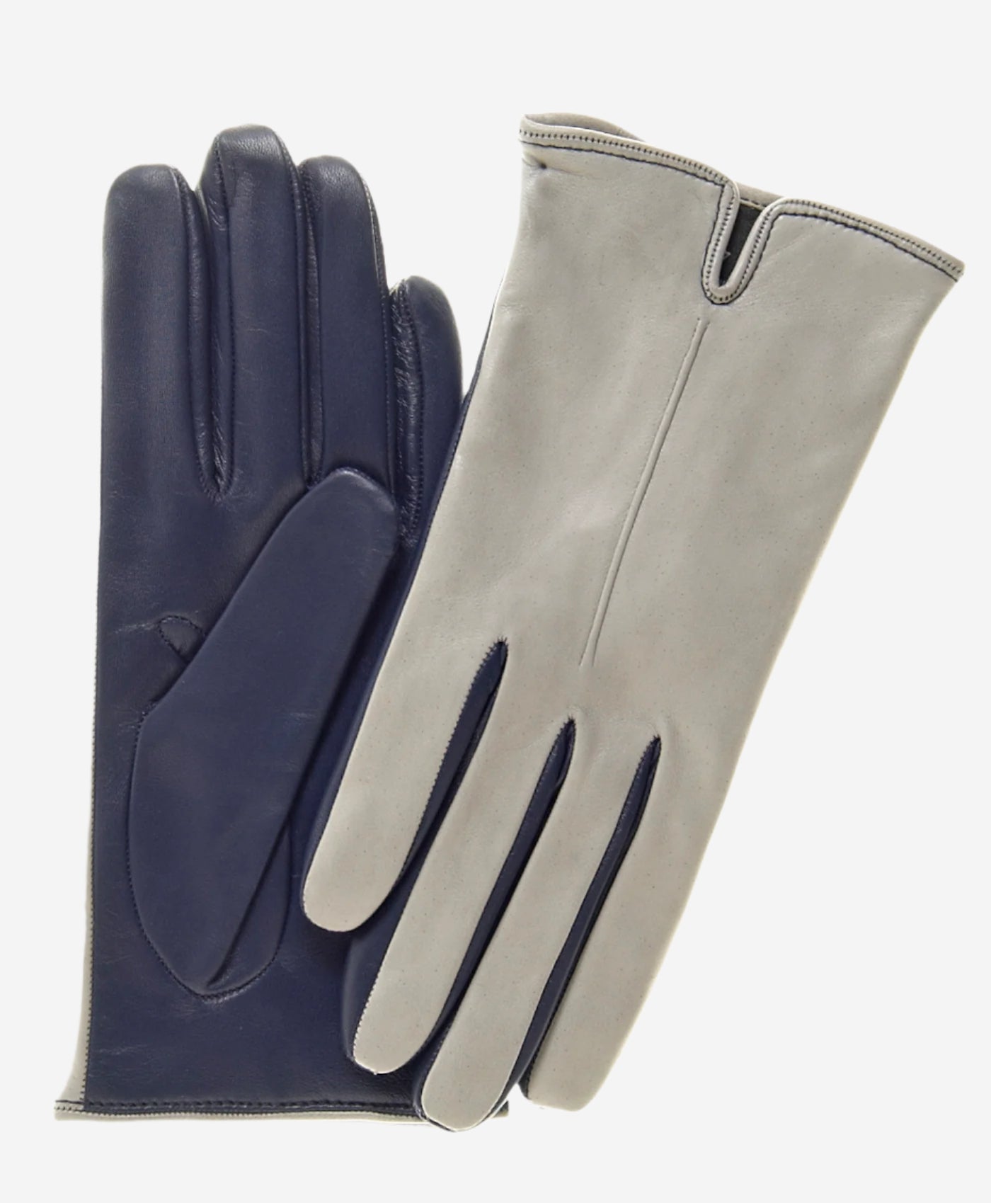 FC34 (grey) - Women's Italian touchscreen cashmere lined leather gloves — photo 2 of 10