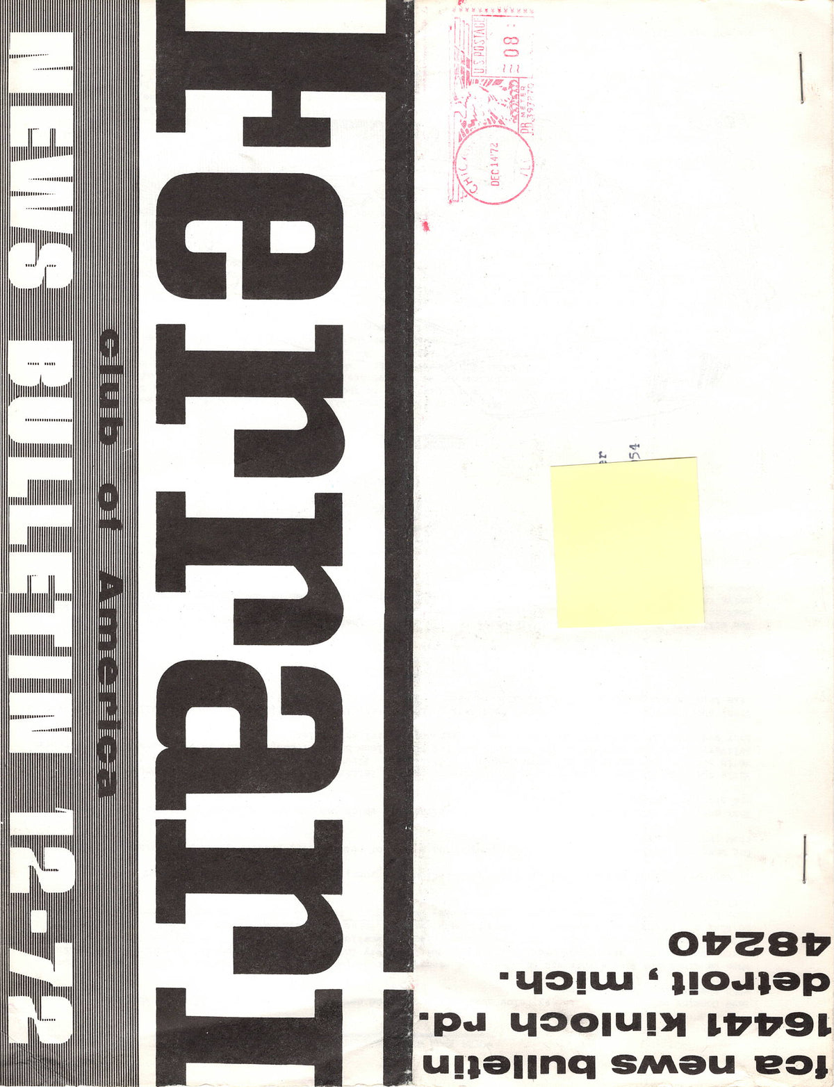 FCA News Bulletin 1972 - 12