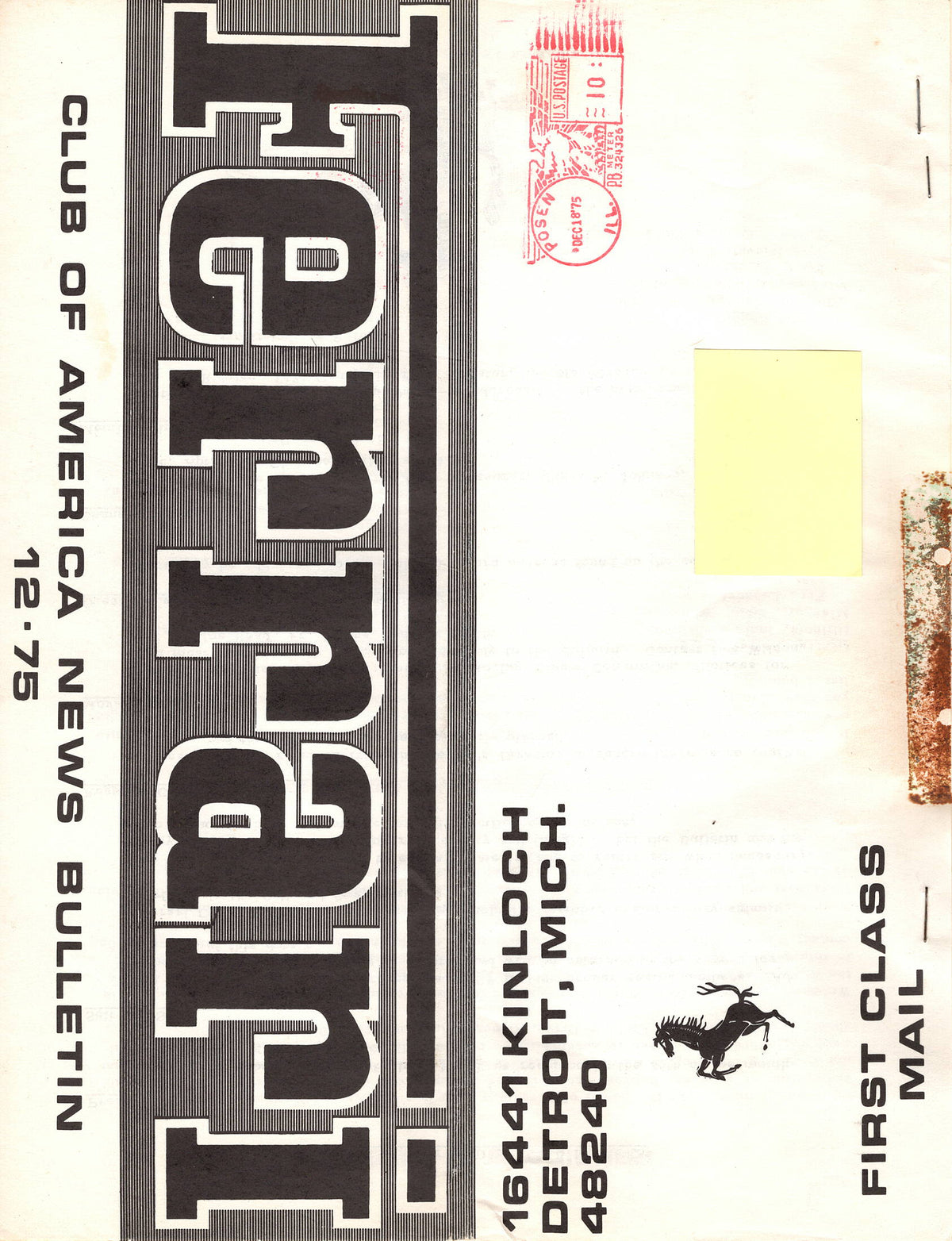 FCA News Bulletin 1975 - 12