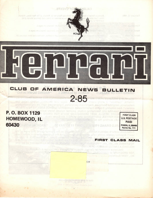 FCA News Bulletin 1985 -  2