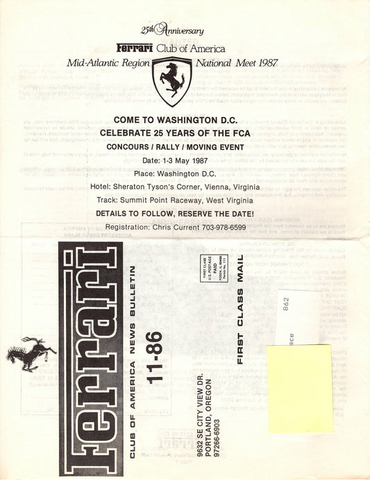 FCA News Bulletin 1986 - 11