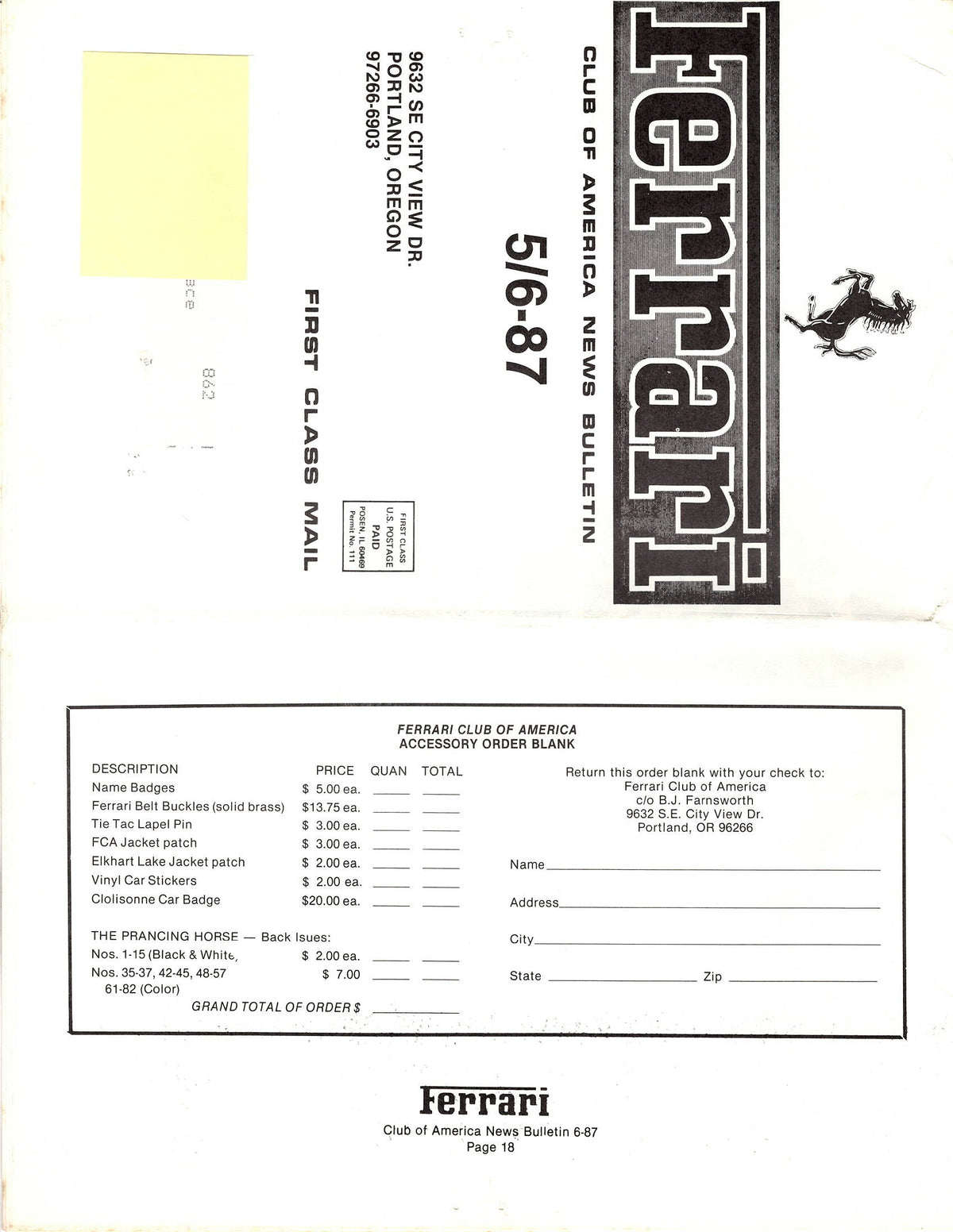 FCA News Bulletin 1987 -  6