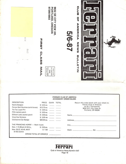 FCA News Bulletin 1987 -  6