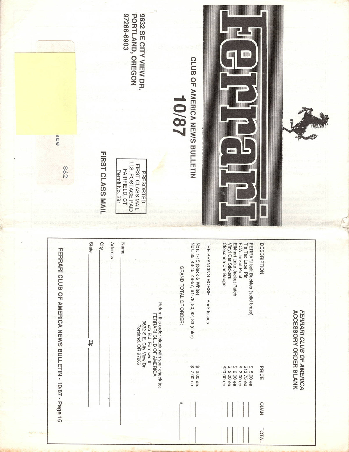 FCA News Bulletin 1987 - 10