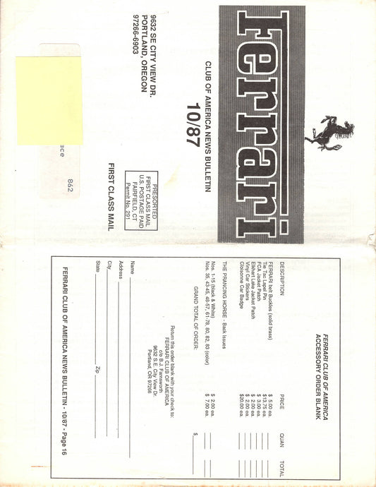 FCA News Bulletin 1987 - 10