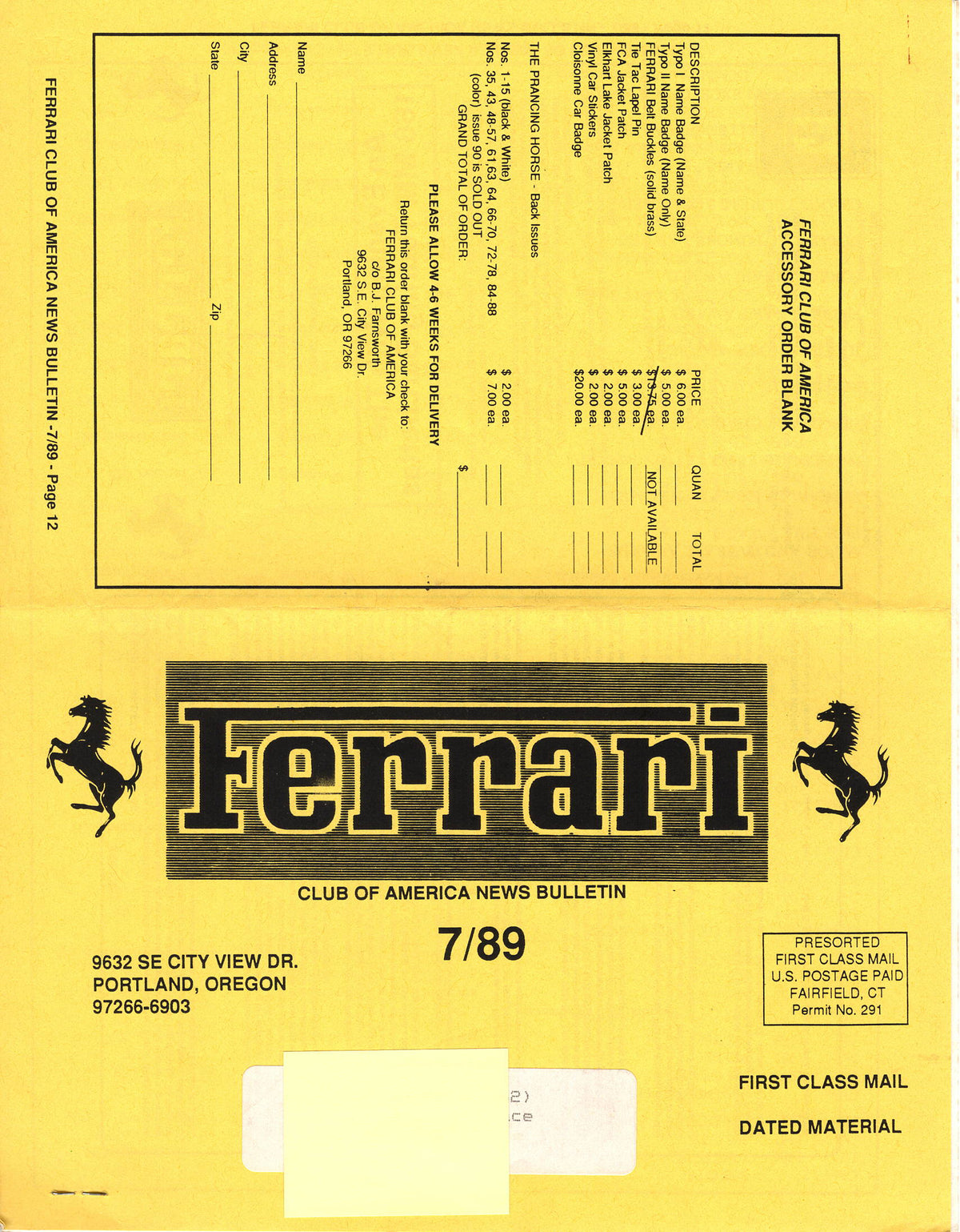 FCA News Bulletin 1989 -  7