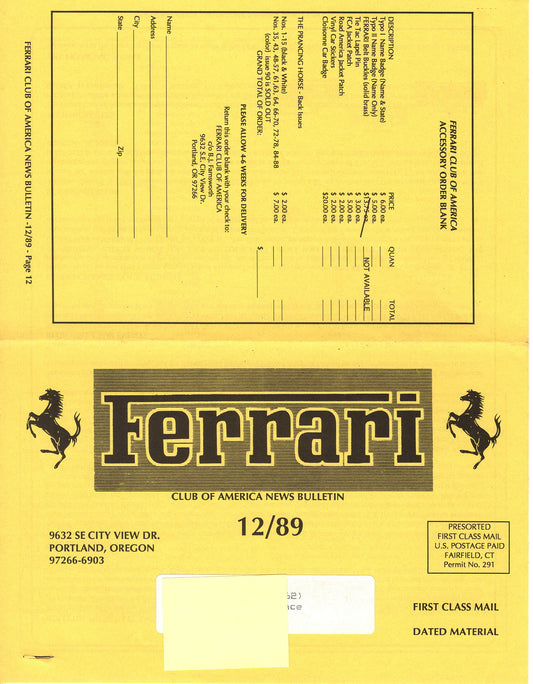 FCA News Bulletin 1989 - 12
