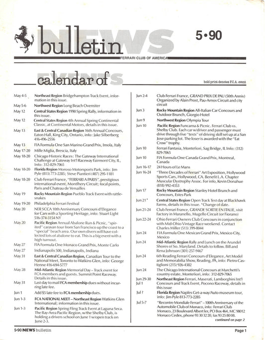 FCA News Bulletin 1990 -  5