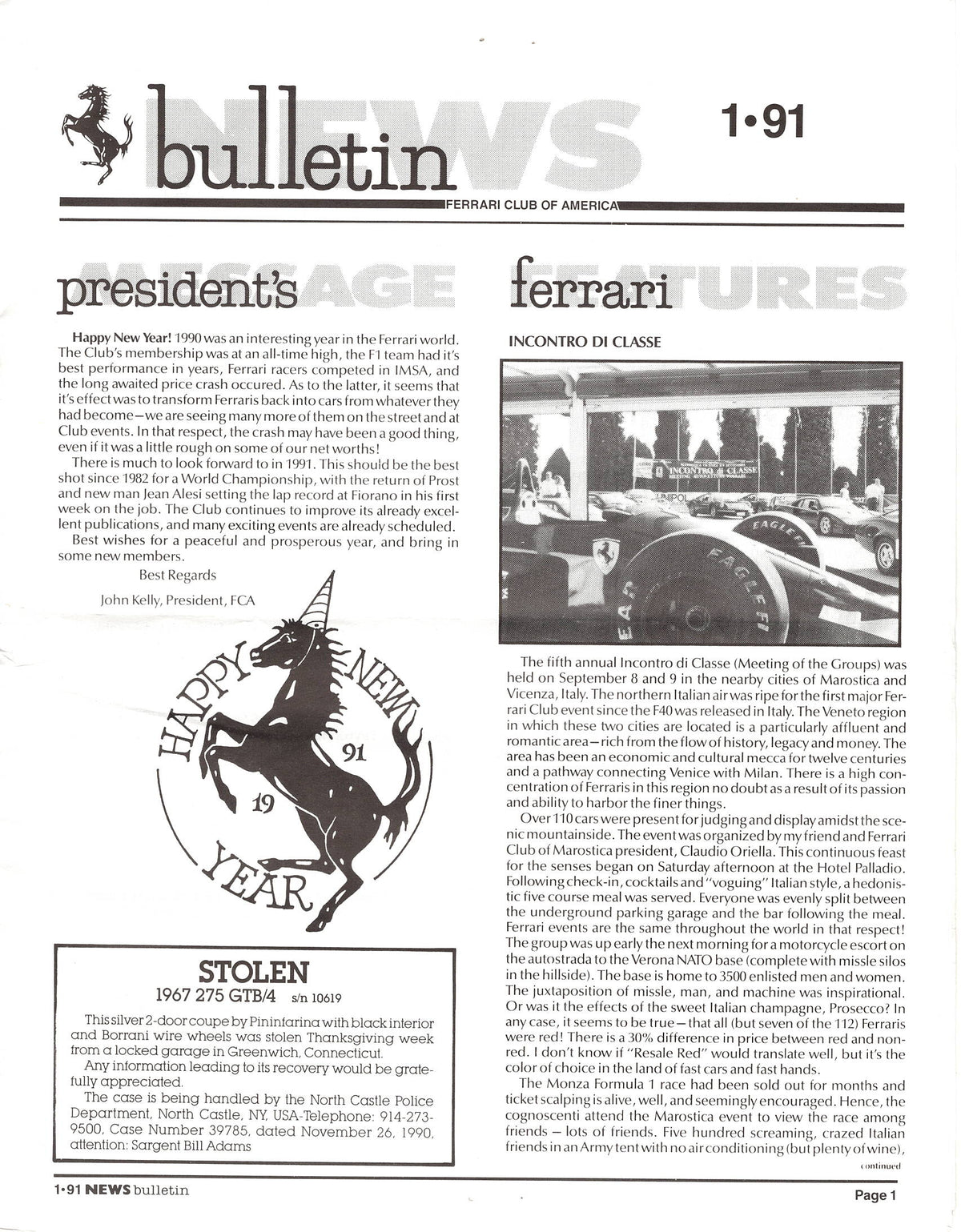 FCA News Bulletin 1991 -  1