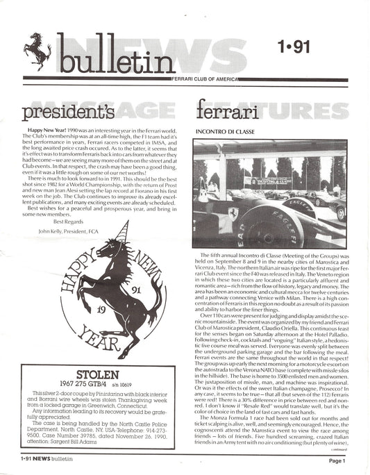 FCA News Bulletin 1991 -  1