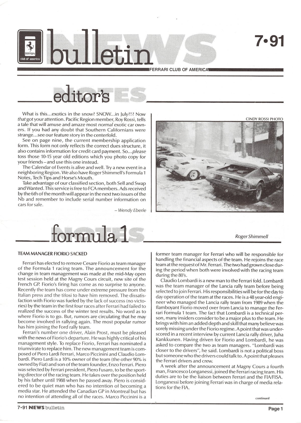FCA News Bulletin 1991 -  7