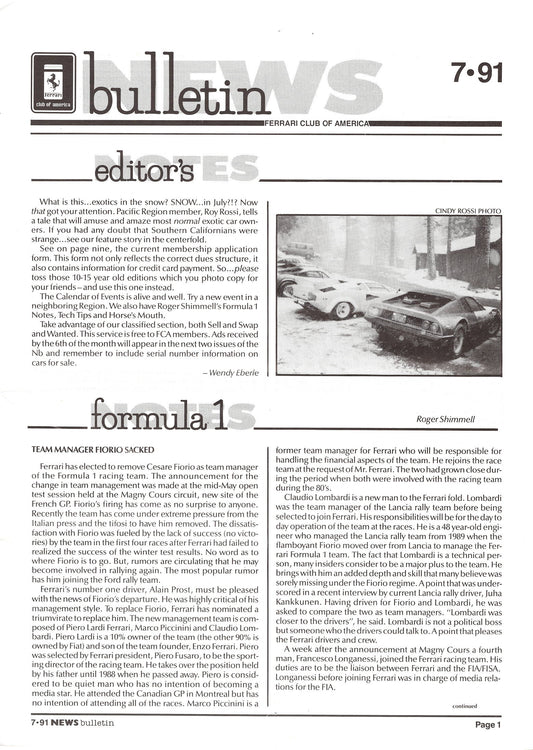 FCA News Bulletin 1991 -  7