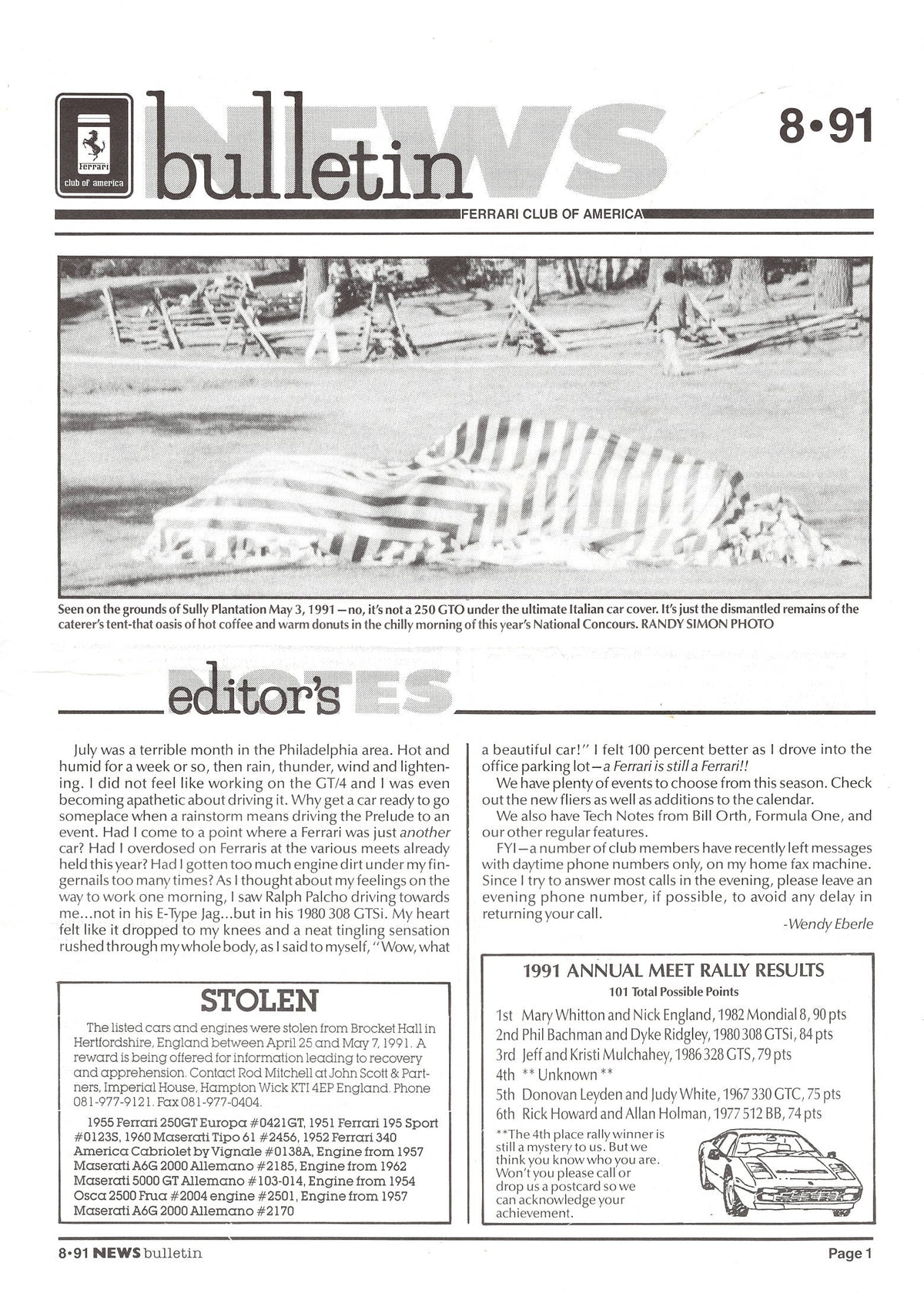 FCA News Bulletin 1991 -  8