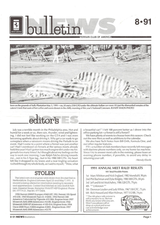 FCA News Bulletin 1991 -  8