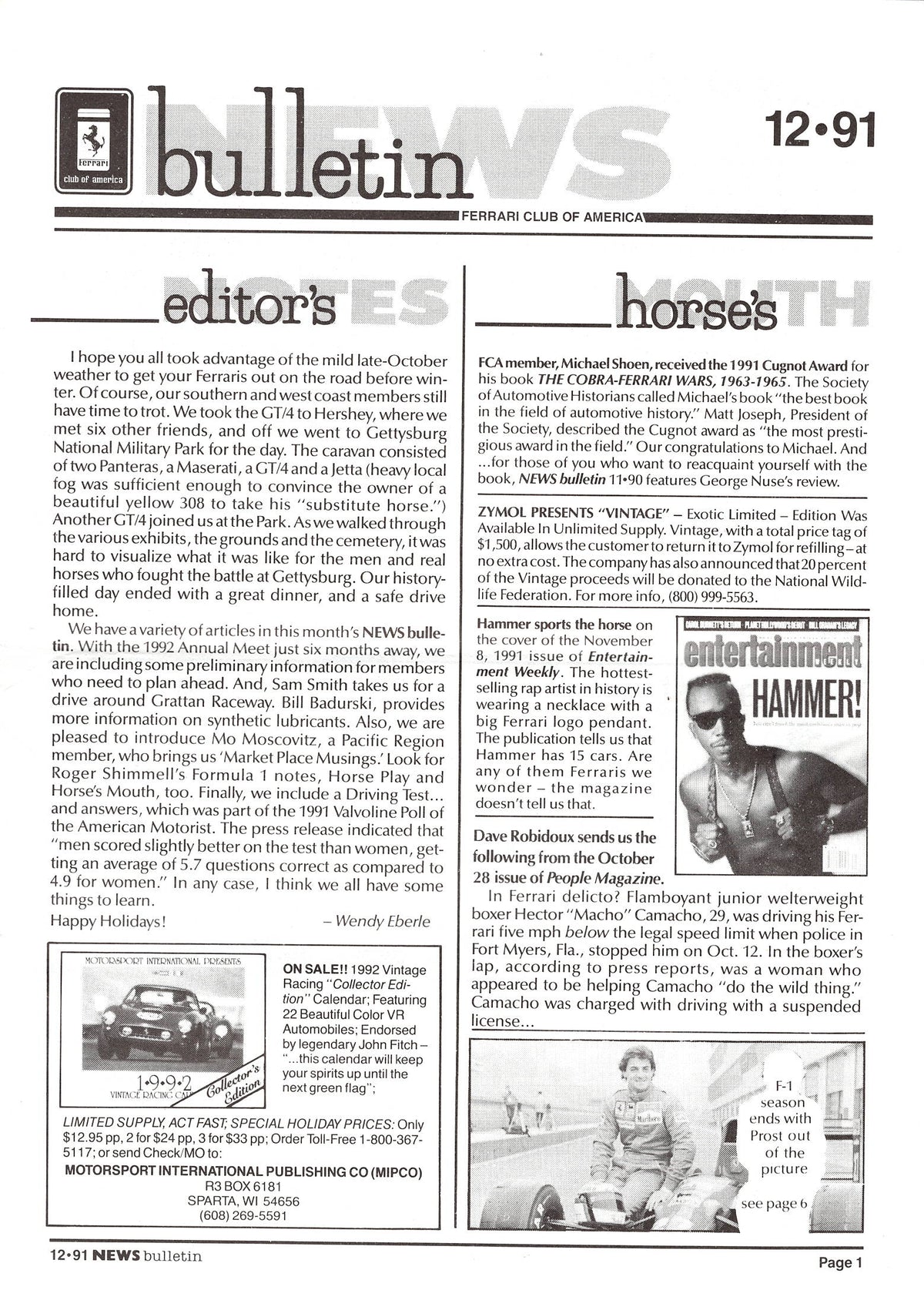 FCA News Bulletin 1991 - 12