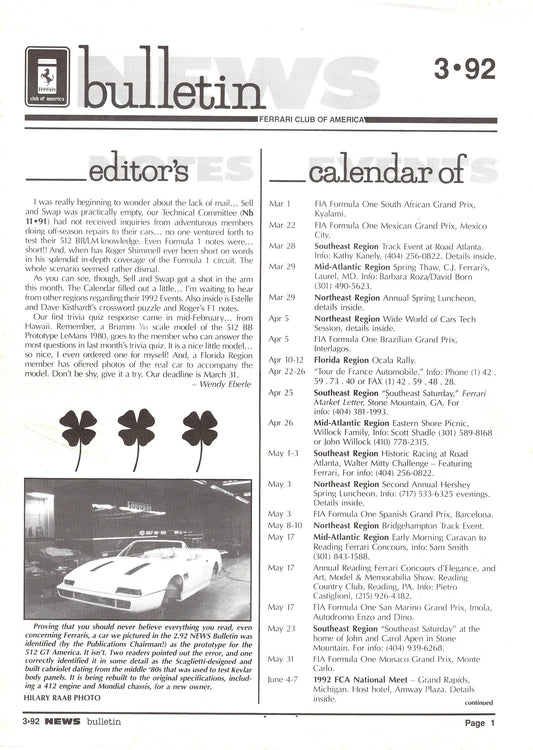 FCA News Bulletin 1992 -  3