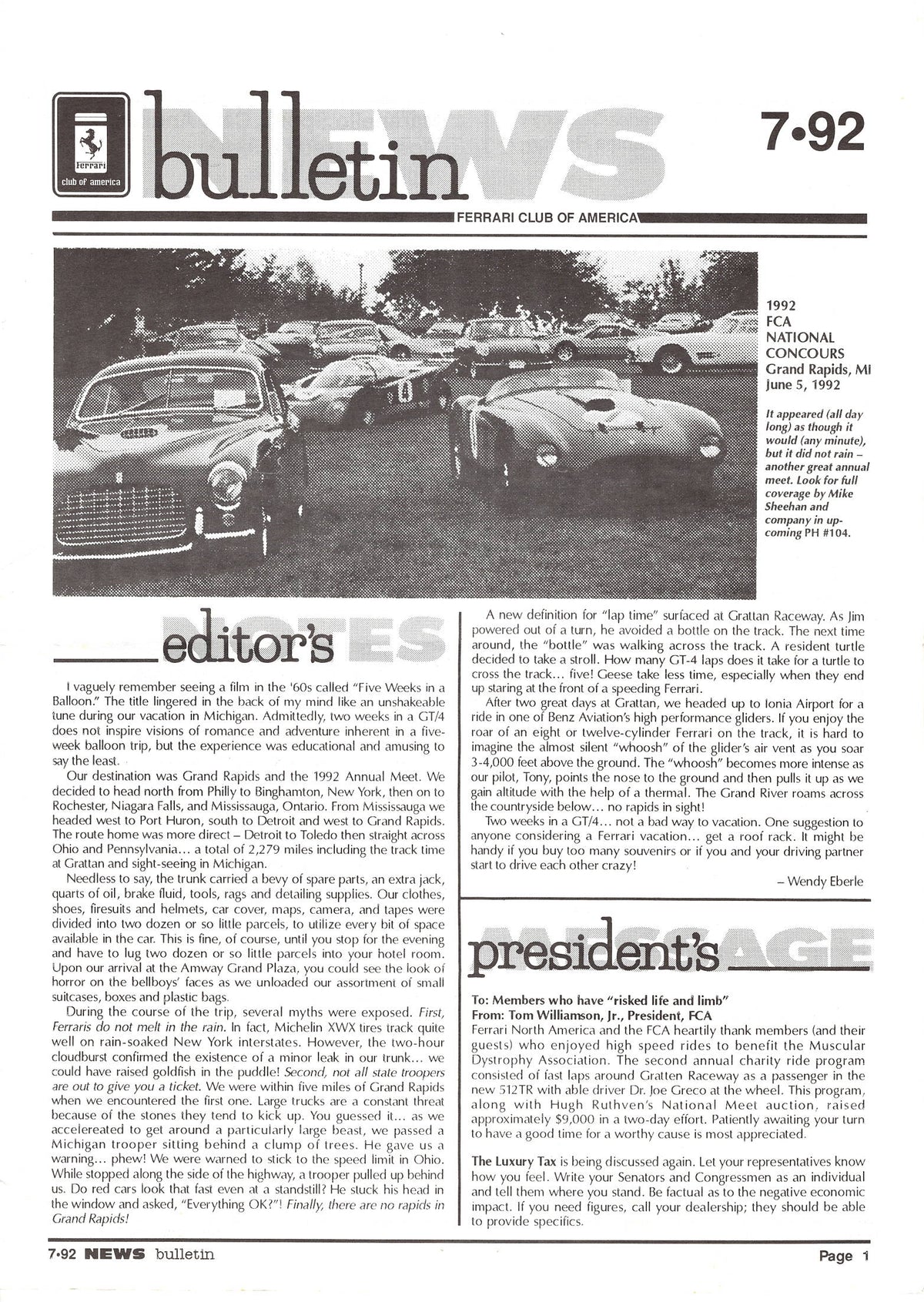 FCA News Bulletin 1992 -  7