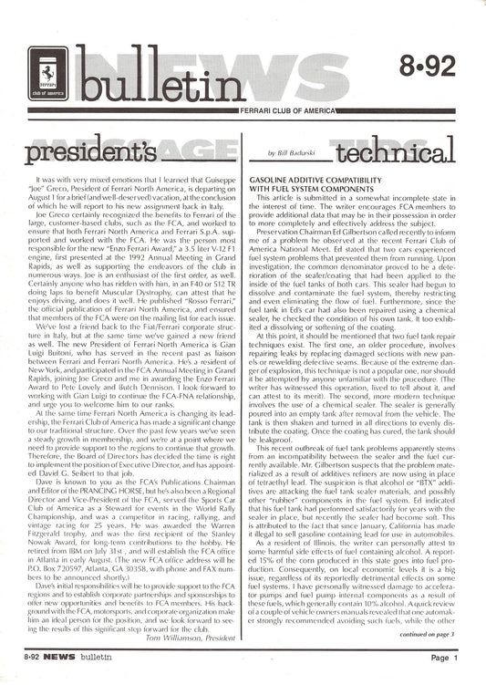 FCA News Bulletin 1992 -  8