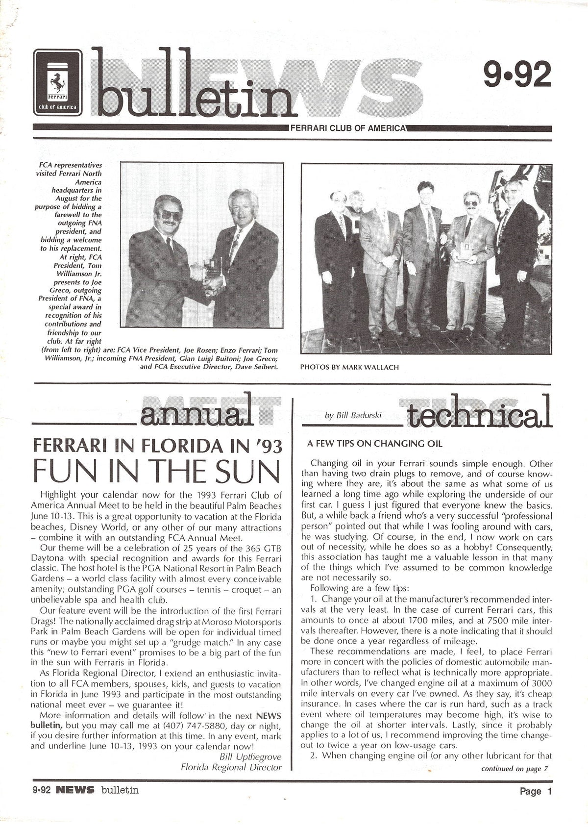 FCA News Bulletin 1992 -  9