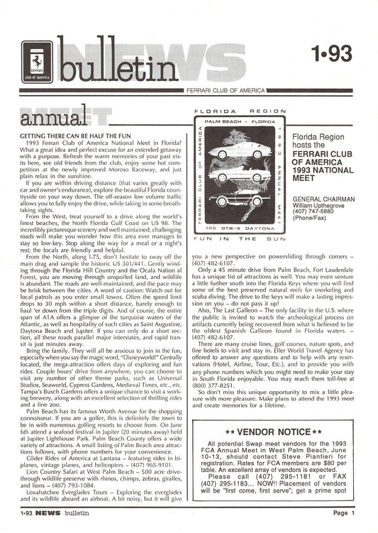 FCA News Bulletin 1993 -  1
