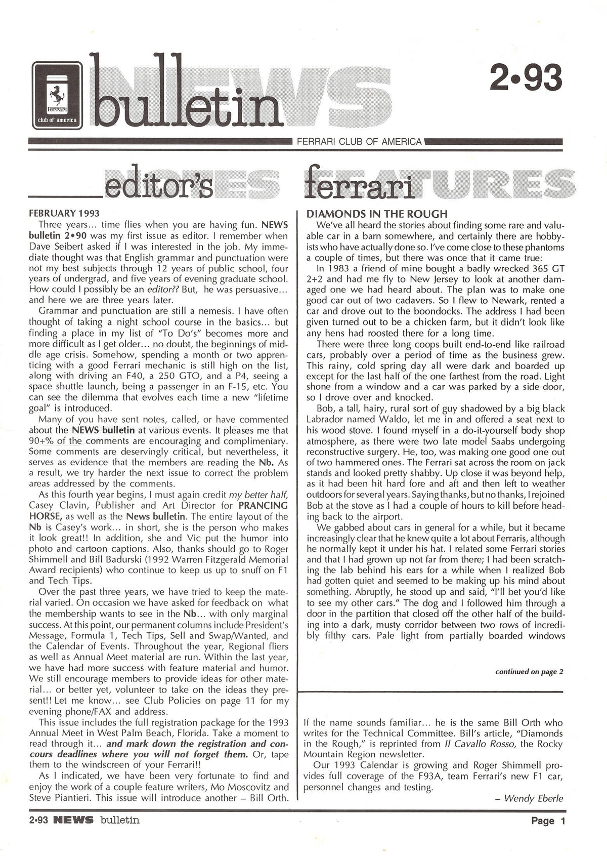 FCA News Bulletin 1993 -  2