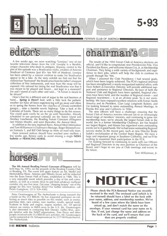 FCA News Bulletin 1993 -  5