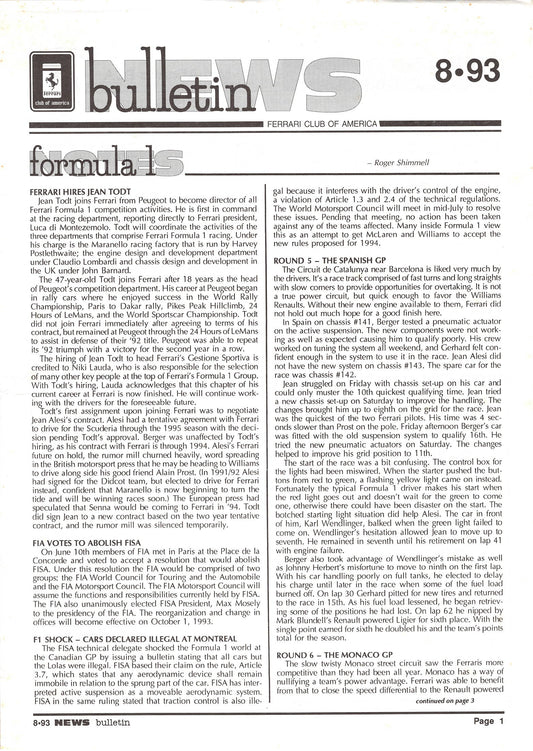 FCA News Bulletin 1993 -  8