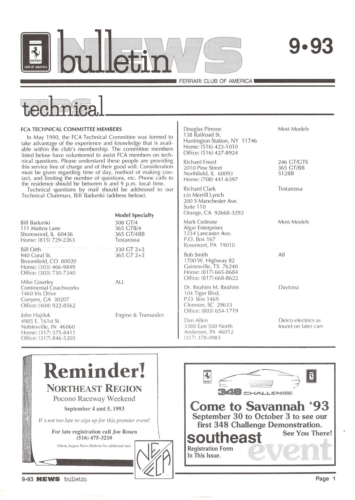 FCA News Bulletin 1993 -  9