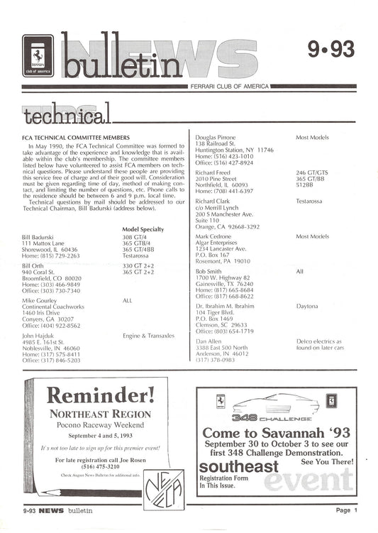 FCA News Bulletin 1993 -  9