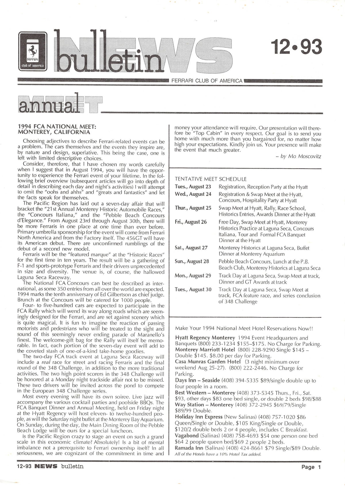 FCA News Bulletin 1993 - 12