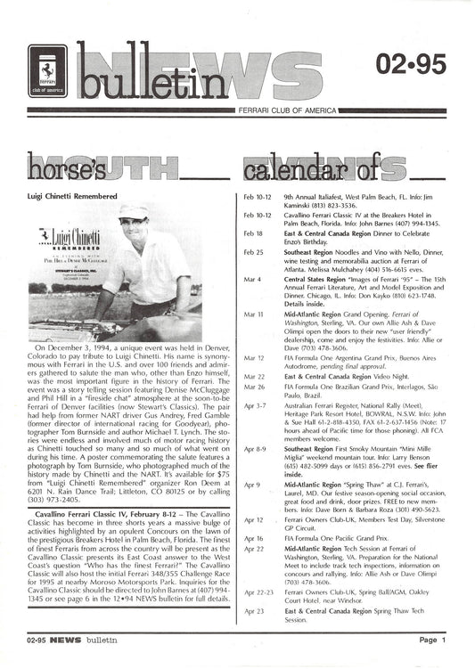 FCA News Bulletin 1995 -  2