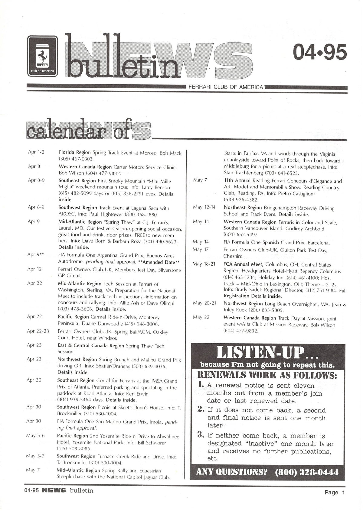 FCA News Bulletin 1995 -  4