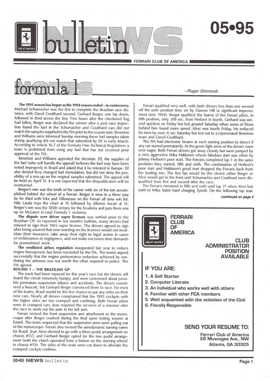 FCA News Bulletin 1995 -  5