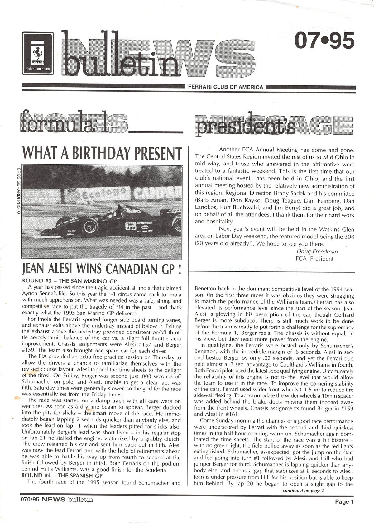 FCA News Bulletin 1995 -  7