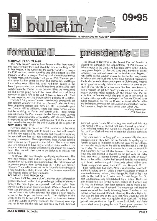 FCA News Bulletin 1995 -  9