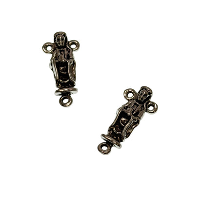 Sterling Silver Rosary Connector - Religious Cross Pendant Link 10x19mm