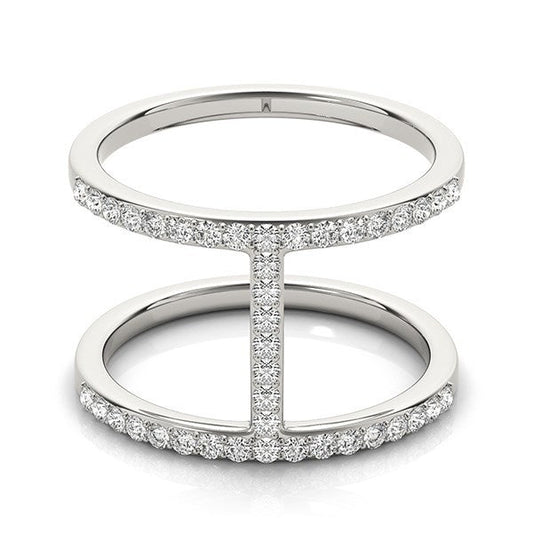 14k White Gold Dual Band Bridge Style Diamond Ring (3/8 cttw) — photo 2 of 8